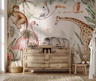 exoticky pribeh s obyvateli dzungle fototapety do detskeho pokoje fototapety demural