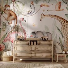 Exoticky-pribeh-s-obyvateli-dzungle-fototapety-do-detskeho-pokoje-fototapety-demural