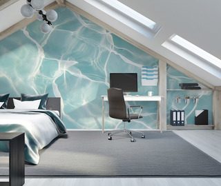 tyrkysova hladina vody s odlesky svetla fototapety do loznice fototapety demural