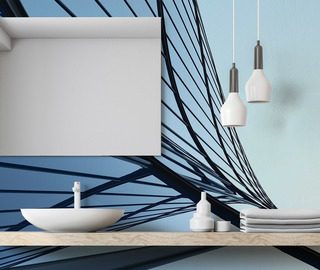 abstraktni architektonicka linie v odstinech modre fototapety do koupelny fototapety demural