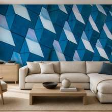 Kontrastni-geometrie-prostorovych-panelu-v-intenzivnich-odstinech-modre-fototapety-architektura-fototapety-demural