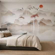 Tiche-hory-s-cervenou-oblohou-orientalni-fototapety-demural