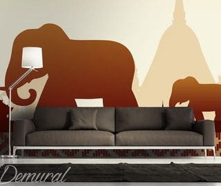 rodina slonu orientalni fototapety demural